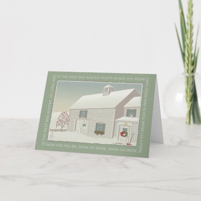 Cartão De Festividades No inverno do Médio profundo (Frente)