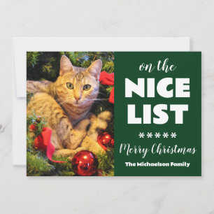 Cartão De Festividades No Natal Gato na Lista Boa Foto de Pet