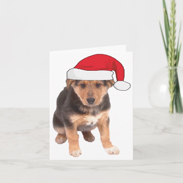 Cartão De Festividades No Natal - German shepherd (Frente)
