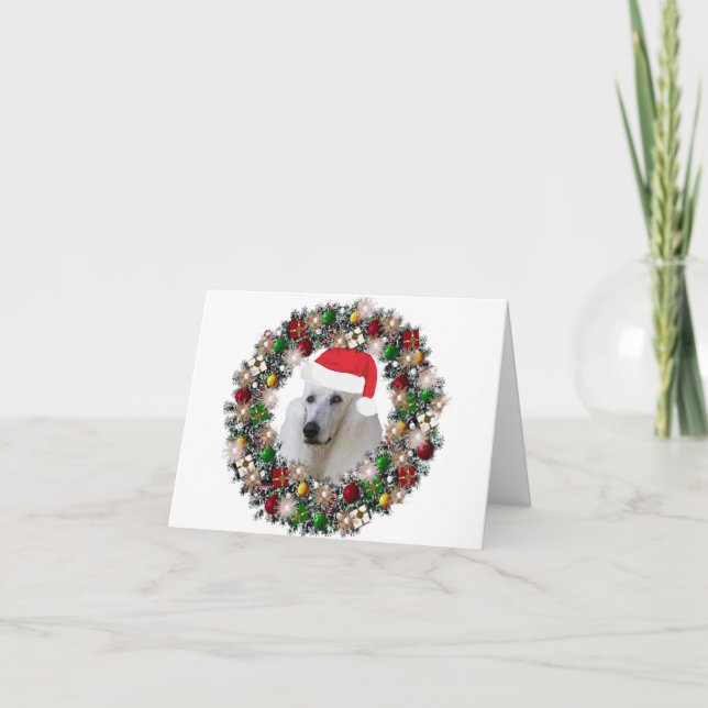 Cartão De Festividades No Natal - Poodle Padrão (Frente)