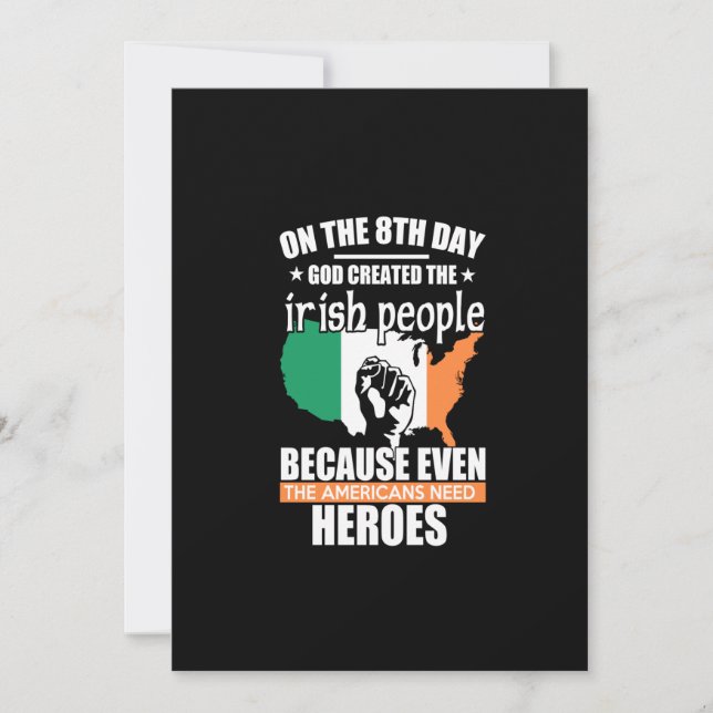 Cartão De Festividades no oitavo dia, deus criou as pessoas irlandesas po (Frente)