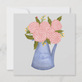 Cartão De Festividades No rain no flowers watering can with flowers
