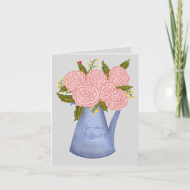 Cartão De Festividades No rain no flowers watering can with flowers