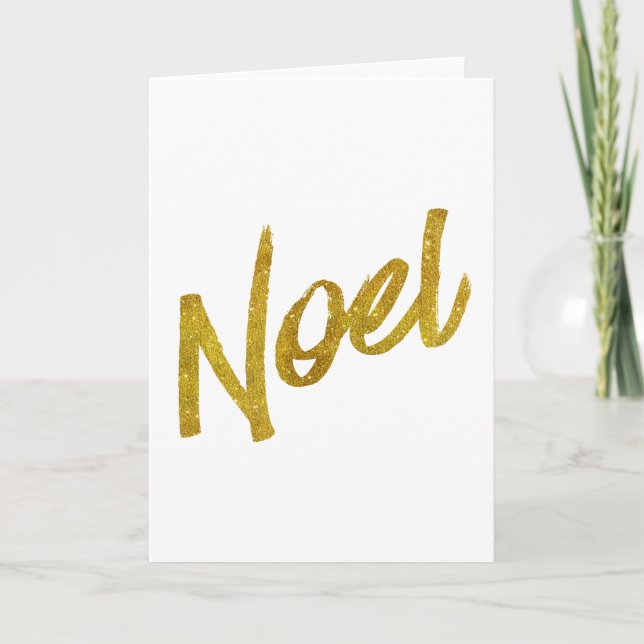 Cartão De Festividades Noel Gold Faux Foil Metallic Glitter Quote (Frente)