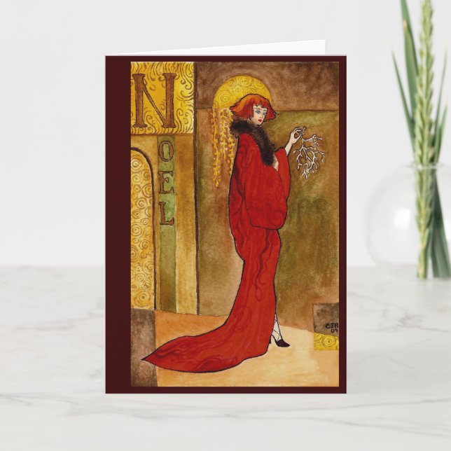 Cartão De Festividades Noel Nouveau (Frente)