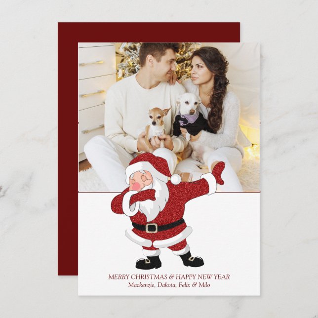 Cartão De Festividades Noel Vermelho| Feriado divertido Humor XMAS (Frente/Verso)