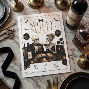 Cartão De Festividades Noite Assustadora Jantar de Halloween