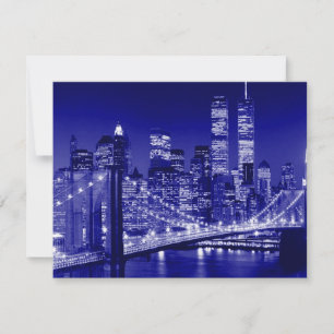 Cartão De Festividades Noite Azul da Cidade de Nova York