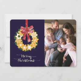 Cartão De Festividades Noite de Cookie de Natal com fundo azul Marinho