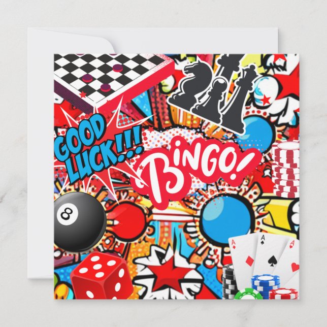 Cartão De Festividades Noite de jogo (Frente)