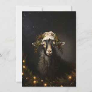 Cartão De Festividades Noite de Natal de Goat