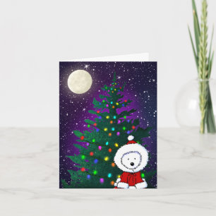 Cartão De Festividades Noite de Natal do Westie