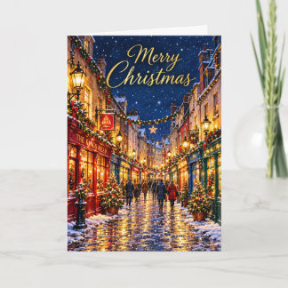 Cartão De Festividades Noite de Natal Nevada em Galway