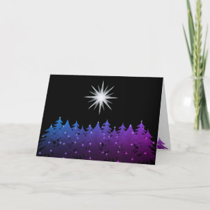 Cartão De Festividades Noite de White Star Feriado Universal de Natal
