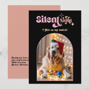 Cartão De Festividades Noite Glamurosa Foto Engraçada de Natal Cachorro P