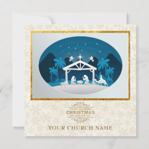 Cartão De Festividades Noite Santa Natal Religioso Feriado da Igreja