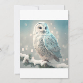 Cartão De Festividades Noites de inverno Snowy Owl , Camisa de Natal