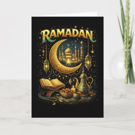 Cartão De Festividades Noites Douradas do Ramadão