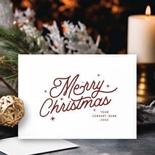 Cartão De Festividades Nome Comercial de Feliz Natal do Retro Moderno V