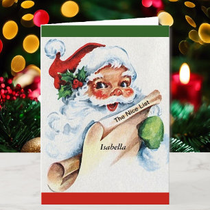 Cartão De Festividades Nome da Criança para a Lista Simples Personalizada