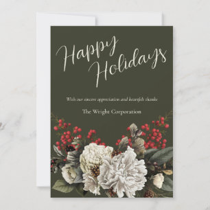 Cartão De Festividades Nome da Empresa Elegante Floral Moderna