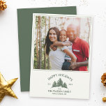 Cartão De Festividades Nome da Família Personalizada Retrô de Fazenda da<br><div class="desc">Mande alegria festiva com o nosso cartão com fotos de férias! Apresentando seu nome de família e uma design de fazenda de árvore de Natal em verde-sábio,  é perfeito para compartilhar seus momentos de feriado em estilo e espalhar alegria sazonal.</div>