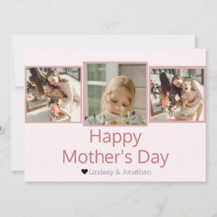 Cartão De Festividades Nome de Foto do Dia das Mães Moderno Simples Elega