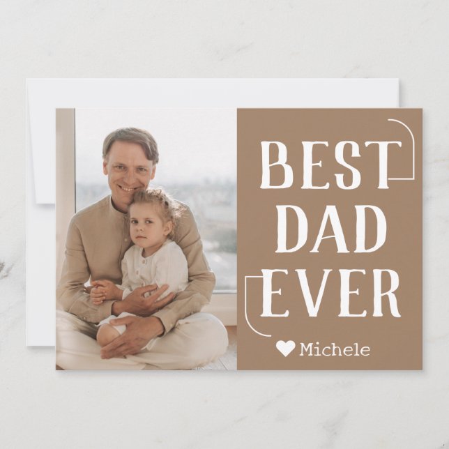 Cartão De Festividades Nome de foto do dia dos pais da família moderna si (Frente)