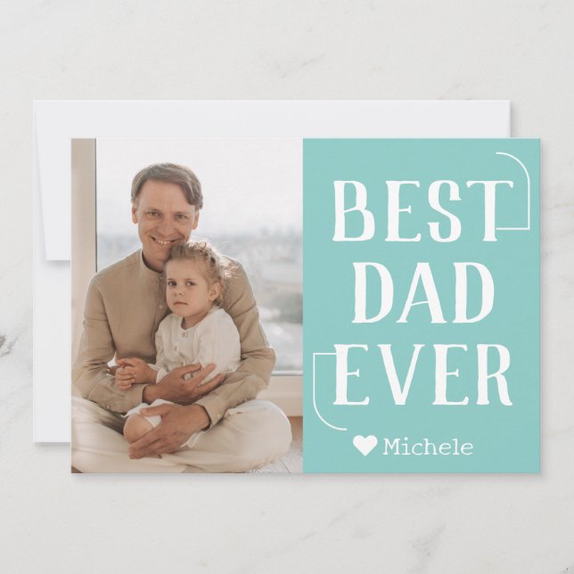 Cartão De Festividades Nome de foto do dia dos pais da família moderna si (Frente)