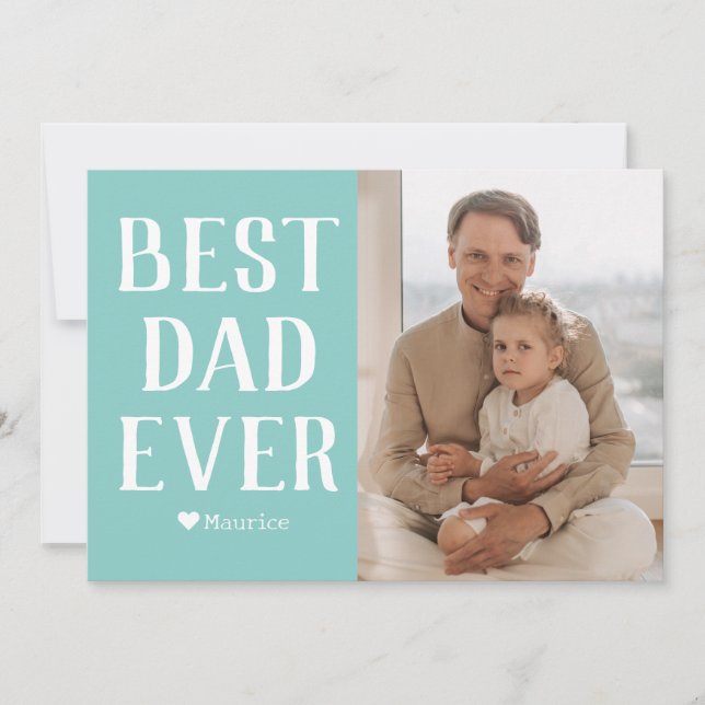 Cartão De Festividades Nome de foto do dia dos pais da família moderna si (Frente)