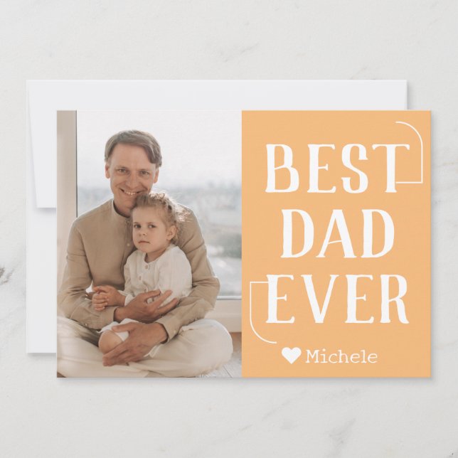 Cartão De Festividades Nome de Foto do Dia dos Pais da Família Moderna Si (Frente)