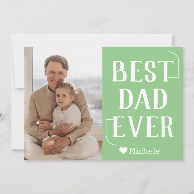 Cartão De Festividades Nome de Foto do Dia dos Pais para Família Moderna  (Frente)