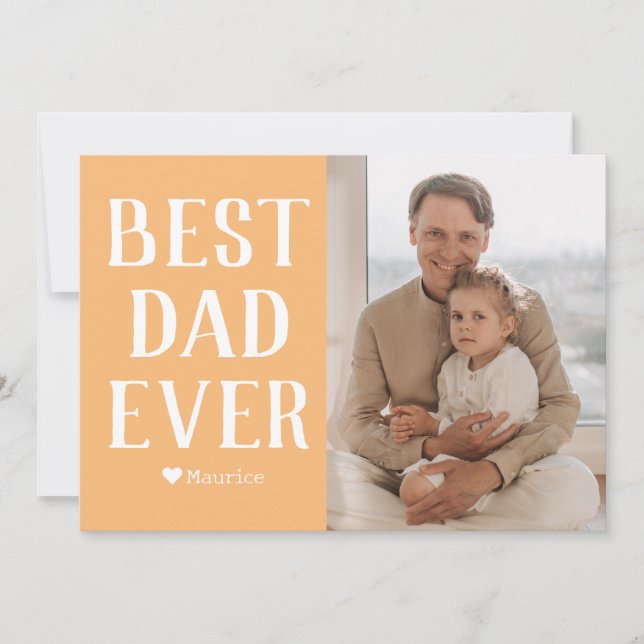 Cartão De Festividades Nome de Foto do Dia dos Pais para Família Moderna  (Frente)