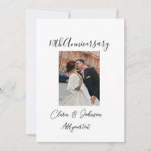 Cartão De Festividades nome do casal de foto do 10º aniversário de casame