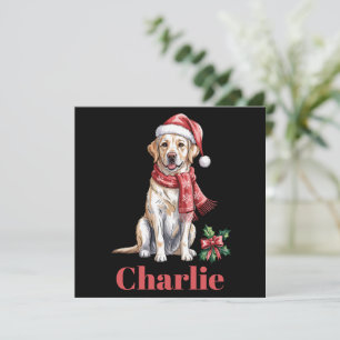 Cartão De Festividades Nome Personalizado Labrador Retriever Natal