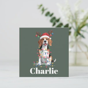 Cartão De Festividades Nome Personalizado Natal Beagle Amante de Cachorro