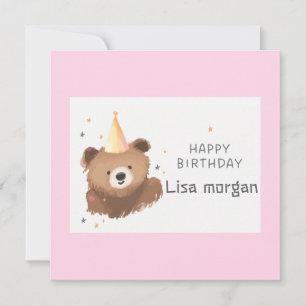 Cartão De Festividades Nome personalizado no aniversário do panda