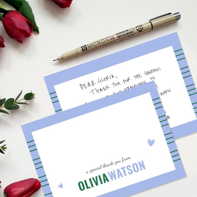 Cartão De Festividades Nome Personalizado Stripe Agradecemos Sua Apreciaç (Stripe Personalized Name Thank You Appreciation Holiday Card)