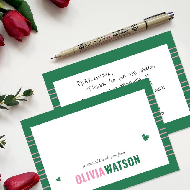 Cartão De Festividades Nome Personalizado Stripe Agradecemos Sua Apreciaç (Stripe Personalized Name Thank You Appreciation Holiday Card)