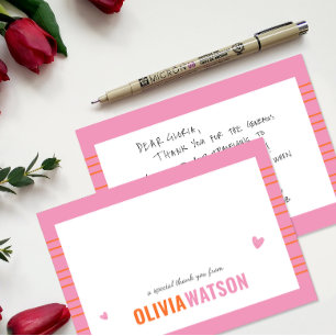 Cartão De Festividades Nome Personalizado Stripe Agradecemos Sua Apreciaç