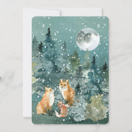 Cartão De Festividades Nomes de Pet da Família Woodland Fox Personalizado