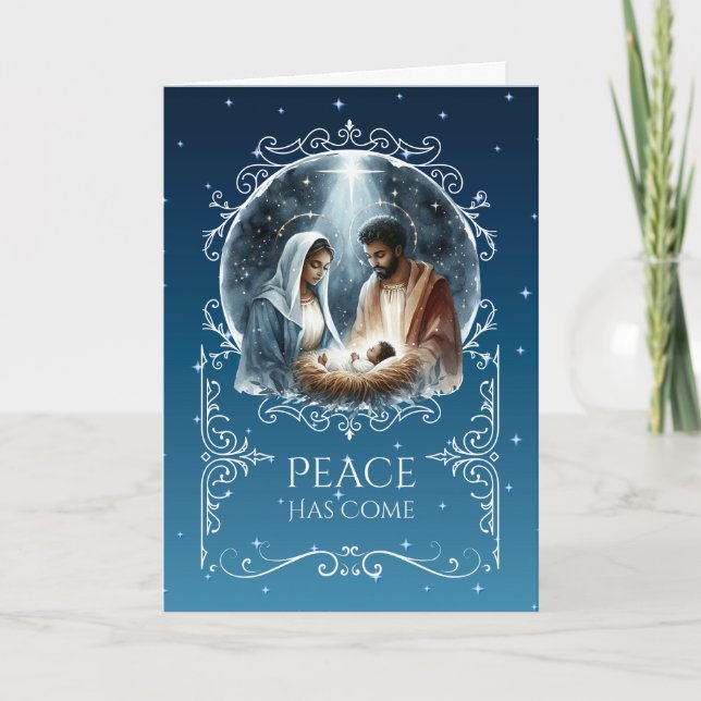 Cartão De Festividades Non-Photo Christmas Holiday Card African-American (Frente)