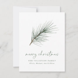 Cartão De Festividades Non Photo Christmas Simple Watercolor Greenery