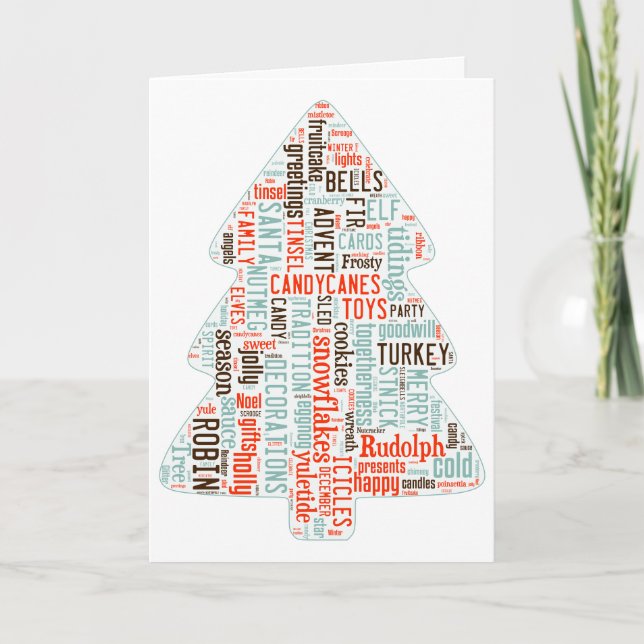 Cartão De Festividades Nordic inspired modern Christmas tree card (Frente)