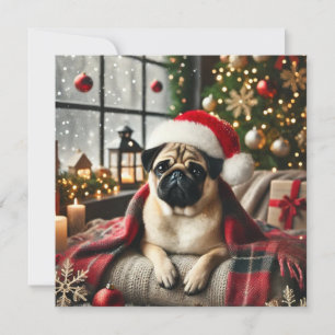 Cartão De Festividades Norman T Pug Cobertor