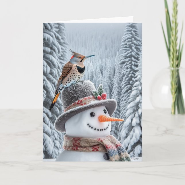 CARTÃO DE FESTIVIDADES NORTE FLICKER SNOWMAN - WINTER WONDERLAND (Frente)