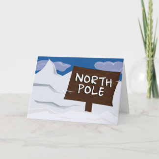 Cartão De Festividades North Pole Illustration Holiday Card
