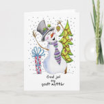 Cartão De Festividades Norwegian - Snowman - Happy Snowman - God jol<br><div class="desc">Norwegian - Snowman - Happy Snowman - God jol</div>