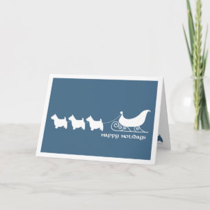 Cartão De Festividades Norwich Terriers Pulando Papais noeis Sleigh