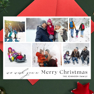 Cartão De Festividades Nós desejamos um FELIZ NATAL 6 Colagem de Fotos